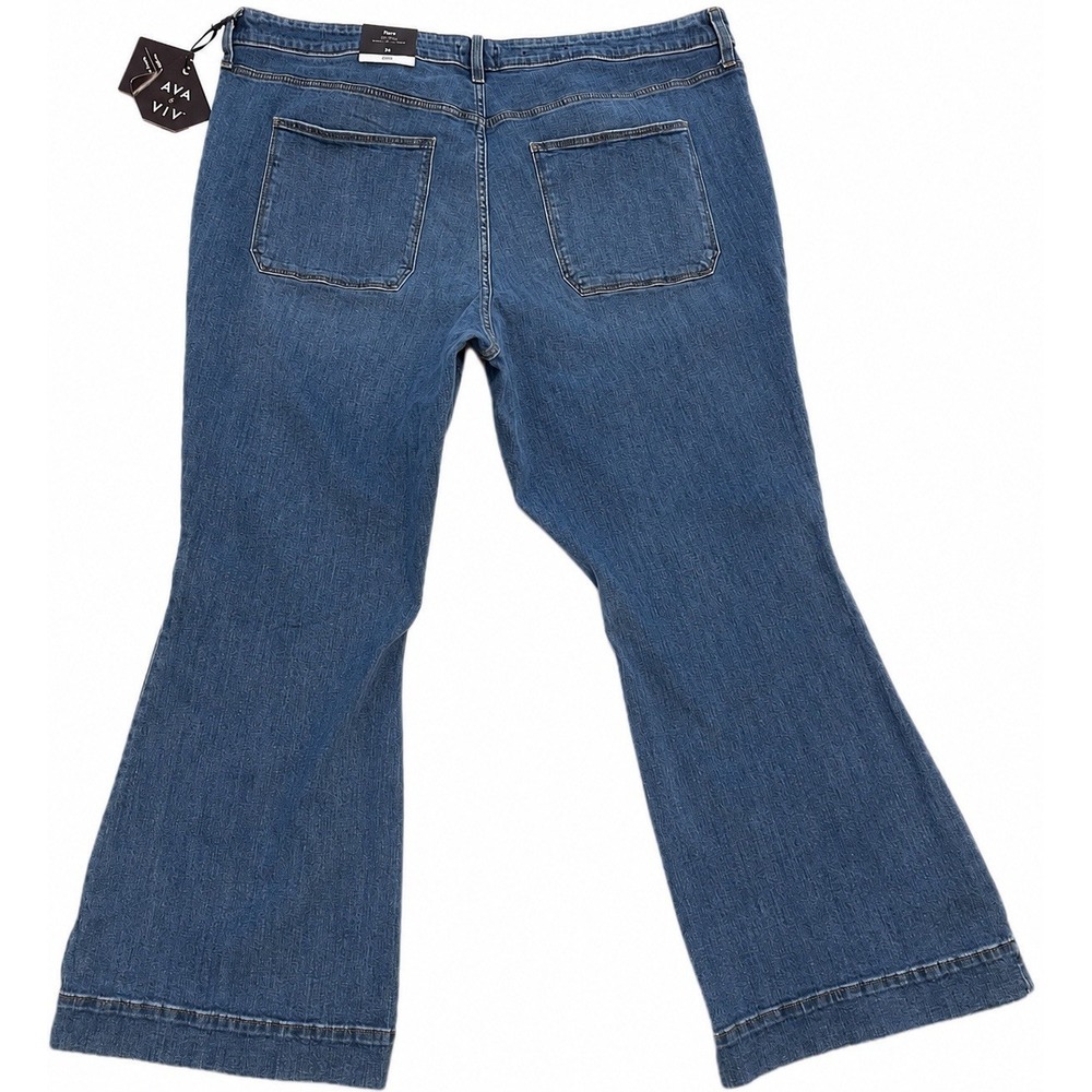 Ava & Viv High Rise Flare Jeans Women's Size 26 No Gap Waistband NWT - Picture 2 of 9